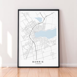 Barrie City Canada Map Print Poster Minimalist Home Barrie Ontario Canada Map Poster Wall Art Decor