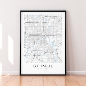 St Paul Minnesota City Map Print Minimalist Home Poster St Paul USA Map Poster Wall Decor