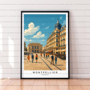Montpellier France Unframed Illustration Print Poster Art, Montpellier Wall Art, Montpellier Travel Print, Montpellier Architecture Poster