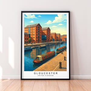 Gloucester Illustration Travel Print Art Gloucester Poster Wall Art Gift Unframed Print