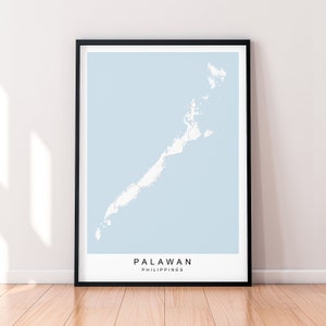 Palawan Island Map Print Poster Minimalistisch Home Decor Palawan Filippijnen Kaart Poster Wall Art Decor
