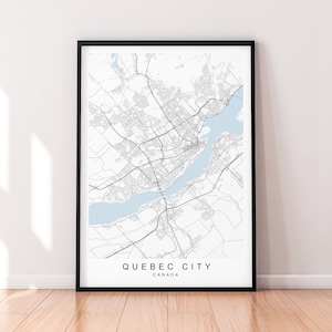 Québec ville Canada carte impression affiche minimaliste maison Québec ville Canada carte affiche mur Art déco