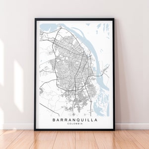 Barranquilla City Map Colombia Print Poster Minimalist Home Decor Barranquilla Colombia Map Poster Wall Art Decor