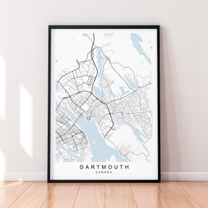 Dartmouth City Canada Map Print Poster Minimalist Home Dartmouth Nova Scotia Canada Map Poster Wall Art Decor