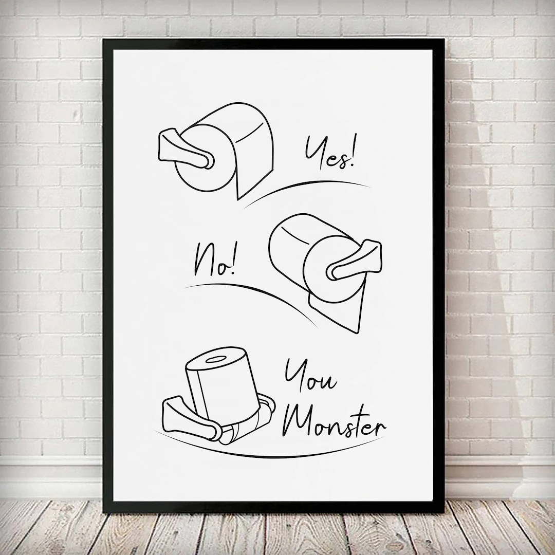 Bathroom Print Poster Toilet Paper Roll Fun Funny DIGITAL Download