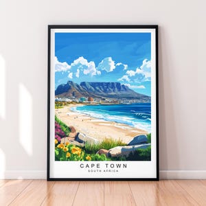 Cape Town Coast Print Illustration Cape Town South Africa Poster Wall Art Gift Unframed Print