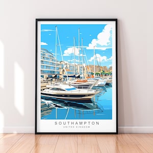 Southampton Kunst Illustration Druck Southampton Poster Wand Kunst Geschenk Ungerahmt Druck