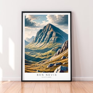 Ben Nevis Mountain Print Unframed Scotland Highland Landscape Illustration Art