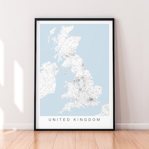 United Kingdom Map Print Minimalist Home Map United Kingdom UK Wall Decor