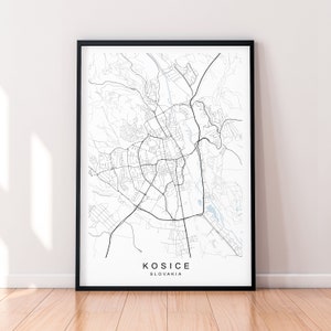 Kosice City Slovakia Map Print Minimalist Home Map Kosice Poster Wall Decor