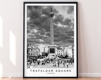 London print Poster Print Minimalist Home London Trafalgar Square Print Travel Poster Wall Decor