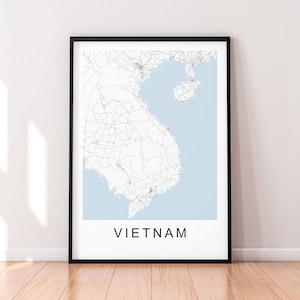 Vietnam Karte Print Poster Minimalist Home Hanoi Vietnam Country Map Poster Wall Art Decor