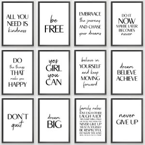 Inspirational Positive Motivational Message Print Poster Home Décor Gift Typography Quotes Prints Gift Minimalist Wall Art