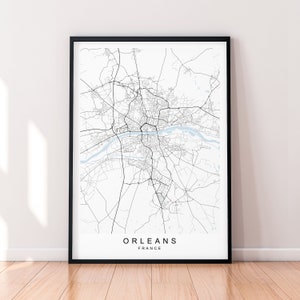 Orléans Stadt Karte Frankreich Druck Poster Minimalist Home Decor Orléans Frankreich Stadt Karte Poster Wall Art Decor