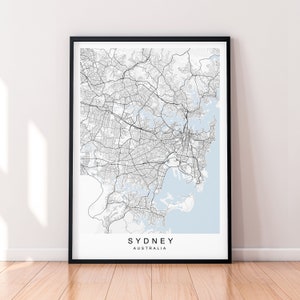 Sydney City Map Print Minimalist Home Map Sydney Australia Poster Wall Decor