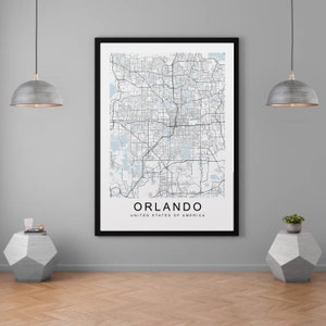 Orlando Florida USA City Print Minimalistische Home Kaart Poster Wall Decor