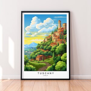 Tuscany Travel Print Tuscany Italy Illustration Art Poster Gift Unframed Print