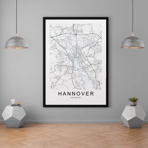 Hannover Karte Deutschland Stadt Karte Druck Minimalist Home Map Poster Wanddeko
