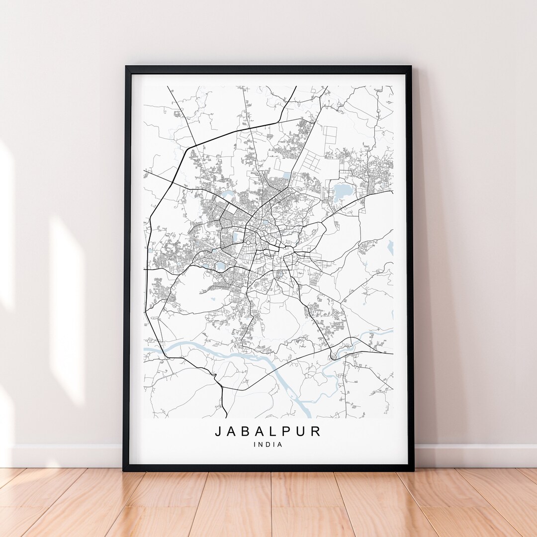 Jabalpur City India Map Print Poster Minimalist Home Jabalpur India