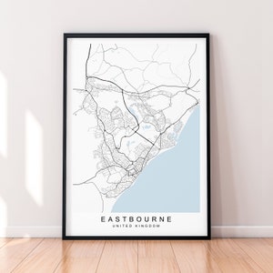 Eastbourne Stadt England Karte Druck Poster Minimalist Home Decor Eastbourne England UK Karte Poster Wand Kunst Dekor