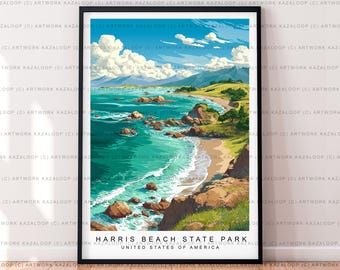 Tableau Encadré Kinder Harris – Petit Port Et Navire – Style 1338
