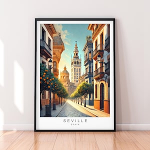 Seville Spain Architecture Illustration Print Poster Unframed Art