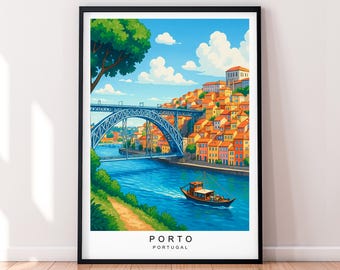 Porto Portugal Art Cityscape Unframed Illustration Print Poster
