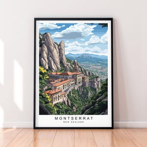 Montserrat Kunst Reisedruck Montserrat Barcelona Poster Wandkunst Geschenk Ungerahmt Druck