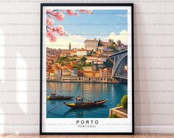Porto Portugal Travel Print Poster Illustration Unframed Art
