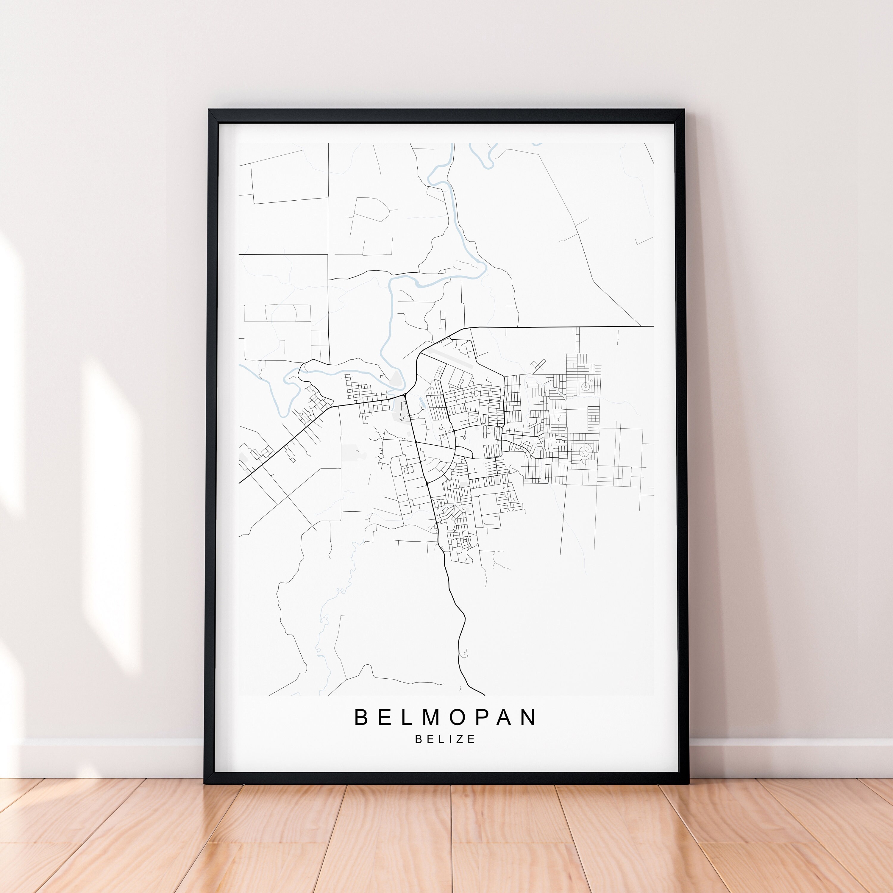 Belmopan Map Print Minimalist Belmopan Belize Home Map Poster Wall ...
