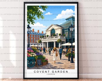 Covent Garden London Illustration Print Unframed Market Street Poster Art
