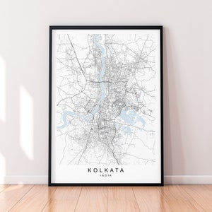 Kolkata City Map Print Poster Minimalistische Home Art Kolkata India Kaart Poster Wall Art Decor