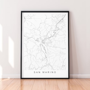 San Marino Map Print Poster Minimalist Home San Marino Map Poster Wall Art Decor