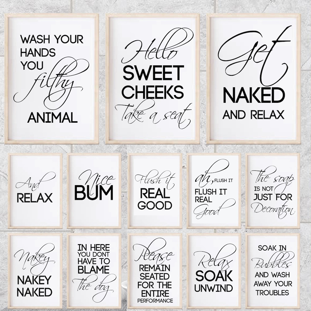 Bathroom Print Unframed Print Poster Home D??cor Gift Typography Prints ...