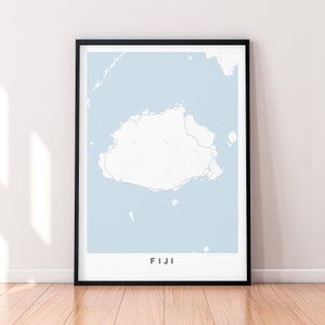 Fidschi Karte Print Minimalist Home Fidschi Insel Karte Poster Wall Art Decor