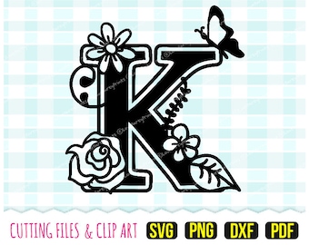 K monogram svg | Etsy