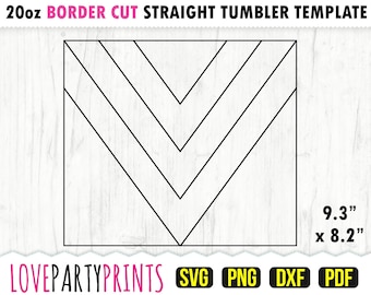 Double V Split Tumbler SVG, DXF, PNG, Pdf, 20 oz Skinny Tumbler Template, Tumbler Wrap File, 20oz Straight Wall, Template Cut File, 1165