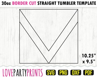 V Split Tumbler SVG, DXF, PNG, Pdf, 30 oz Skinny Tumbler Template, Tumbler Wrap File, 30oz Straight Wall, Template Cut File, (svg828)
