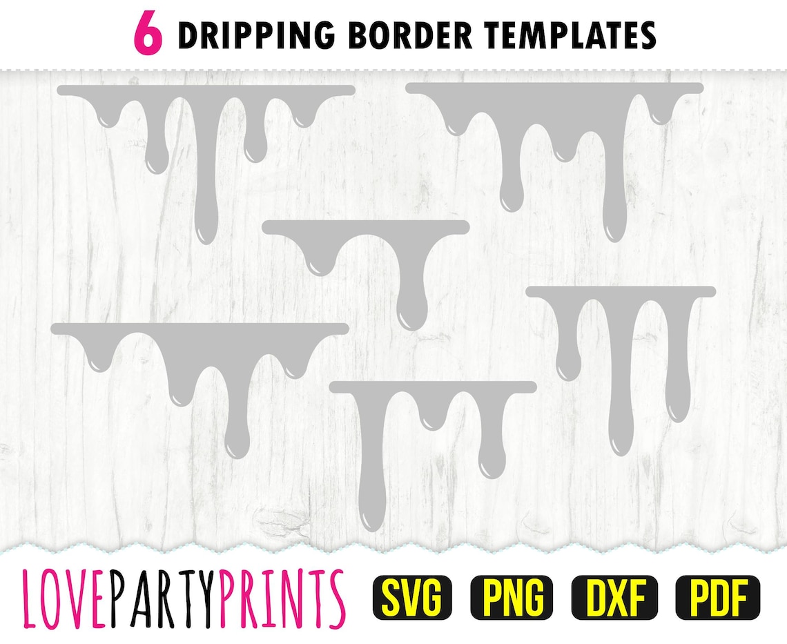 Dripping Borders Svg DXF PNG PDF Honey Drip Svg Chocolate Etsy