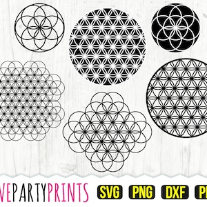 Flower of Life SVG, DXF, PNG, Pdf, Circle Pattern Svg, Geometric Pattern Svg, Pattern Template, Vector Clipart, Cut Files, 810