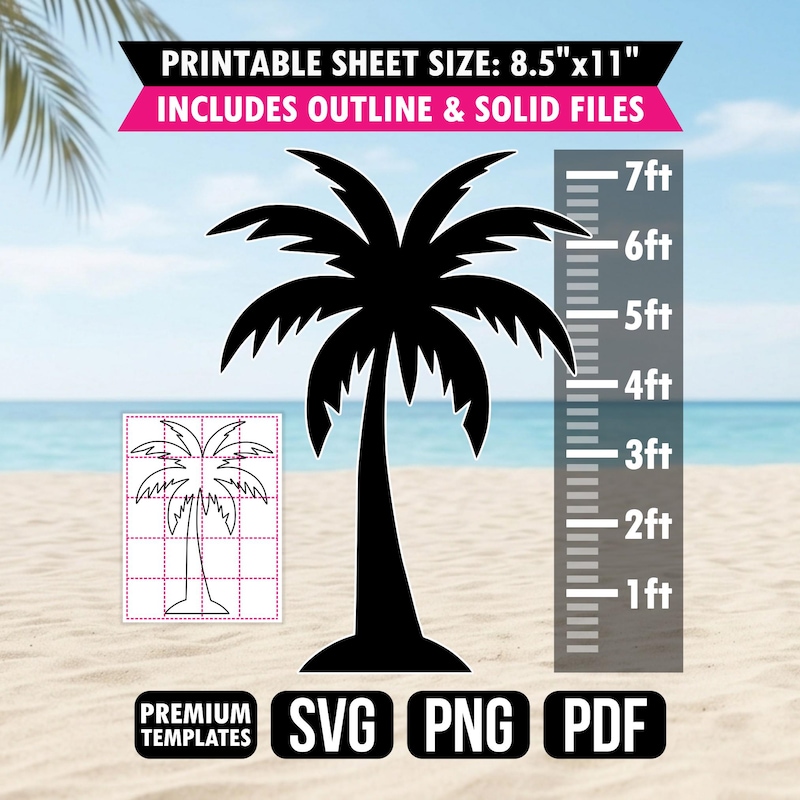 Palm Tree Cutout Template - Etsy