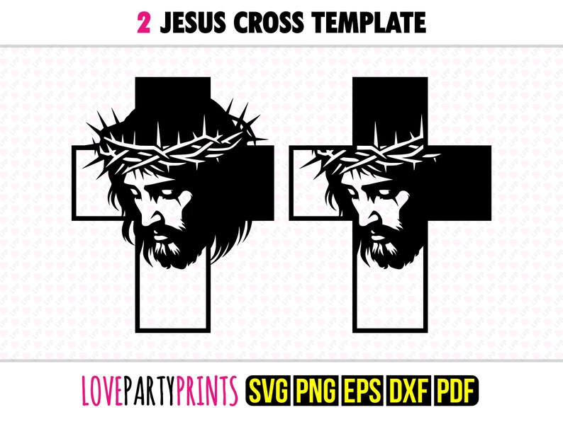 Jesus Cross SVG Dxf Png Pdf Eps, Christian Crucifix Laser Cross Cut File, Faith Silhouette Ornament Vector Clip Art, Machine Cutting Files image 1