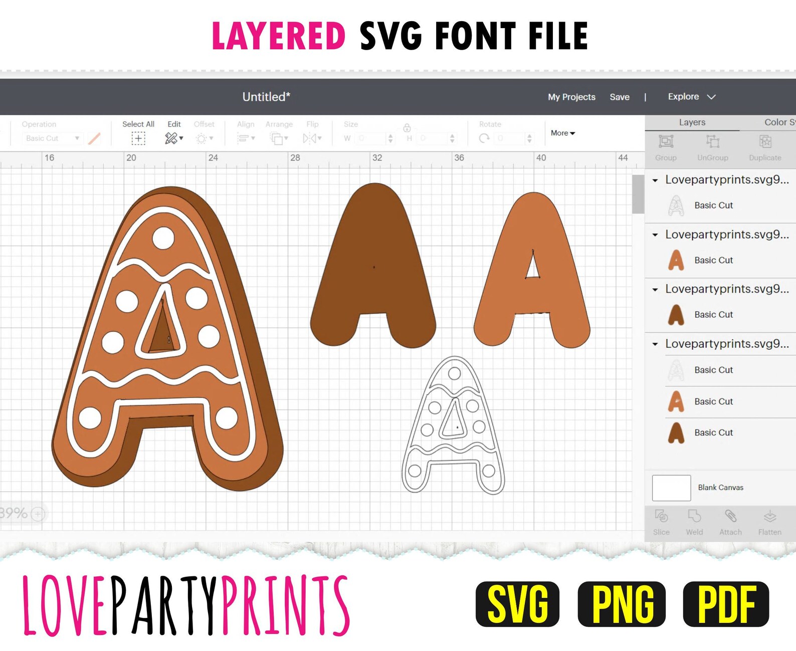 GINGERBREAD FONT SVG, Png and Pdf Files, 300dpi High Quality ...