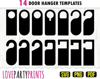 Door Hanger SVG, PNG, PDF, Door Hangers Templates, 14 Hanger Templates, (svg722)