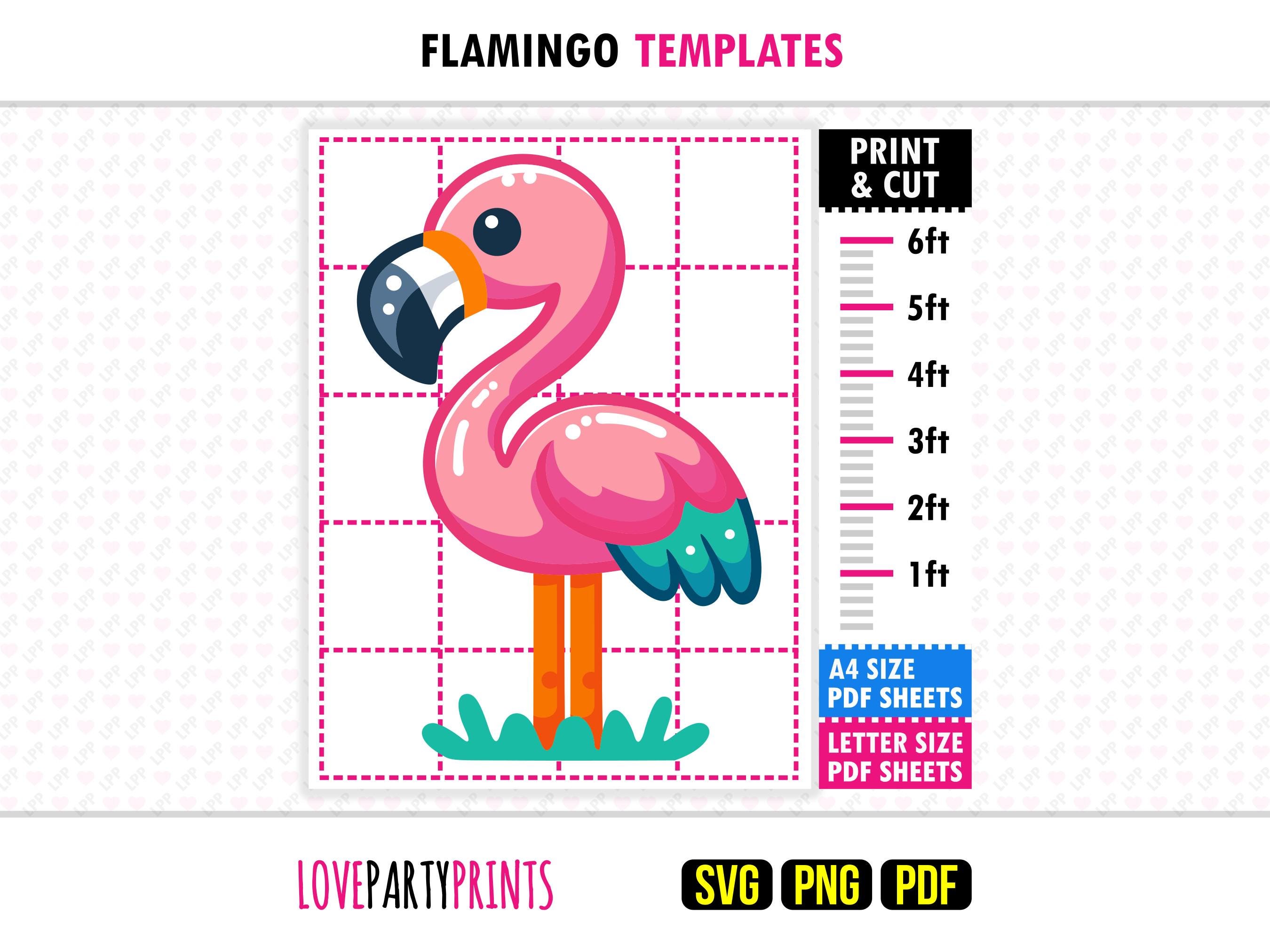 Flamingo Template PDF SVG Png, Print & Cut, DIY Yard Wall Art, Pool ...
