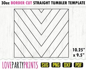 V Split Template SVG, DXF, PNG, Pdf, 30 oz Skinny Template, 30 oz Tumbler Wrap File, 30 oz Straight Template, Template Cut File, 1202