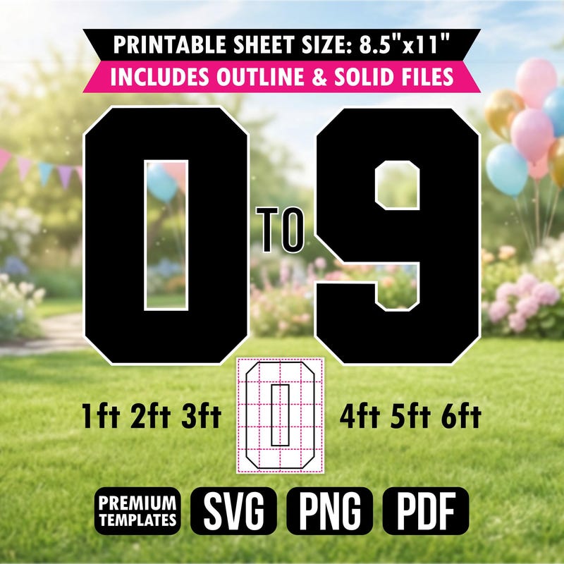 Giant Number Template - Etsy