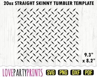 Diamantplaat wrap SVG, DXF, PNG, Pdf, 20 oz magere beker sjabloon, beker wrap bestand, 20 oz rechte muur, sjabloon gesneden bestand, (svg870)