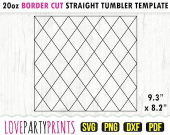 Argyle Tumbler Template SVG, DXF, PNG, Pdf, 20 oz Skinny Tumbler Template, Rautenmuster Tumbler Template, Template Cut File, 760