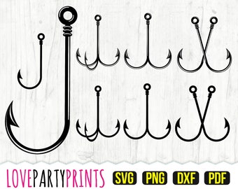 Fishing Hooks SVG, DXF, PNG, Pdf, Fish Hook Svg, Fishing Hook Svg, Crossed Fishing Hooks Svg, Hook Svg, Cut File, Vector File, 821